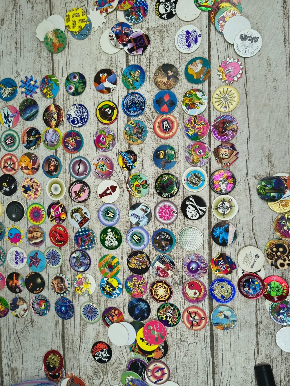 125+ Vintage 1990s Milk Cap Game Discs Mixed Lot